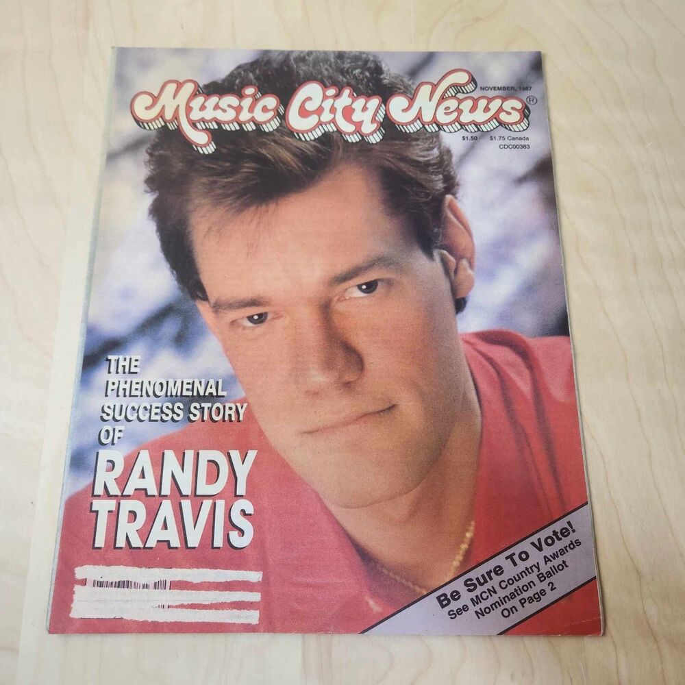 Vintage Music City News Magazine November 1987 Randy Travis Cover Country Music